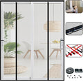 Double Door Mesh Screen Magnetic Closure Heavy Duty for Sliding Door 74" x 80" Extra Long Magnet Bug Screens for French Doors, Self Closing Fiberglass Mosquito Net for Doorway, Keep Bugs Out
