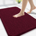 Arotive Bathroom Rugs 34x21, Extra Soft Absorbent Shaggy Chenille Bath Rugs, Machine Washable Rubber Backing Non-Slip Bath Mats for Bathroom Floor Tub and Shower, Home Decor Accessories, Burgundy