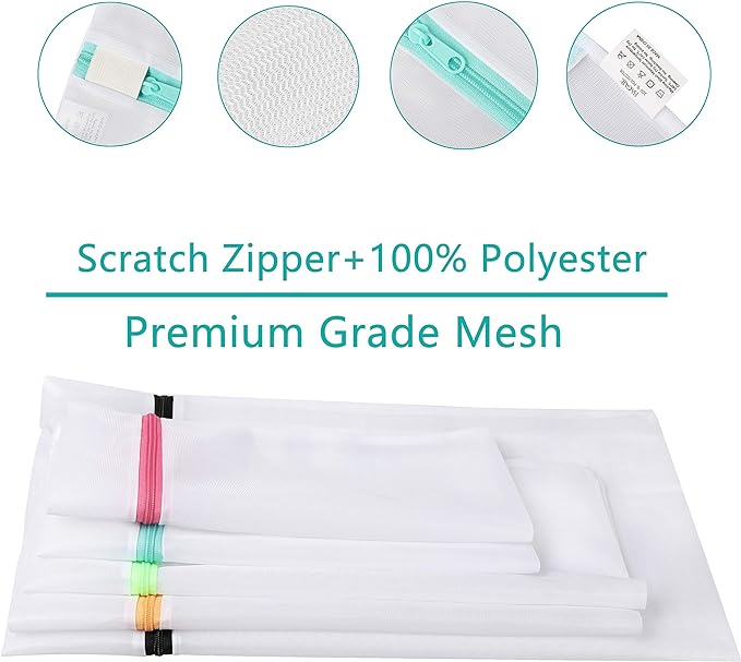 BAGAIL Laundry Bags Mesh Wash Bag for Intimates Lingerie and Delicates,7Pcs(1XL,2L,2M,2 Bra Bags)