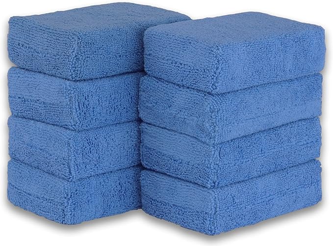 SimpleHouseware Microfiber Ultra-Soft Applicator Foam, Blue, 8-Pack