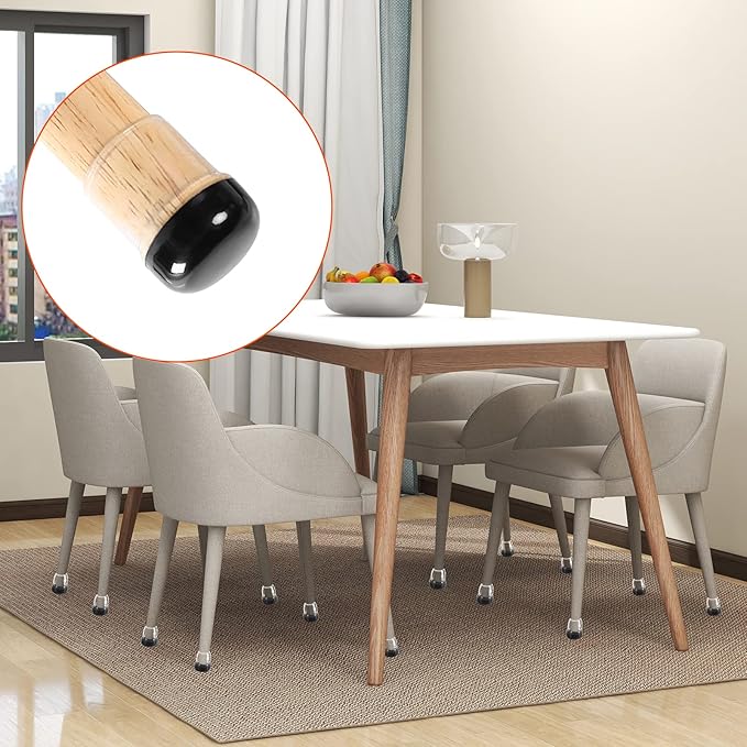 Ezprotekt Chair Sliders for Carpet, 24 Pcs Round Chair Glides for Carpet, Carpet Furniture Sliders Pads, Stool Leg Protectors Caps, Carpet Furniture Glides Quickly Clear (S Fit: 0.55" - 0.75")