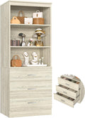 Aheaplus 23.6" Closet Drawers System, Wood Closet Organizer System with 3 Drawers, Modular Small Walk-in Closets Storage Unit, White Oak1 (23.6"L x 13.8" W x 71" H)