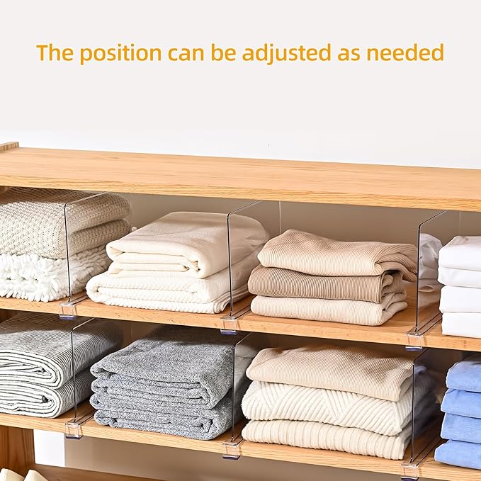 Shelf Dividers，Vertical Purse Organizer for Closet，Thickened and Sturdy Shelf Organizer for Sweater, Shirts, Handbags,8" Tall x 11" (8 Pcs)