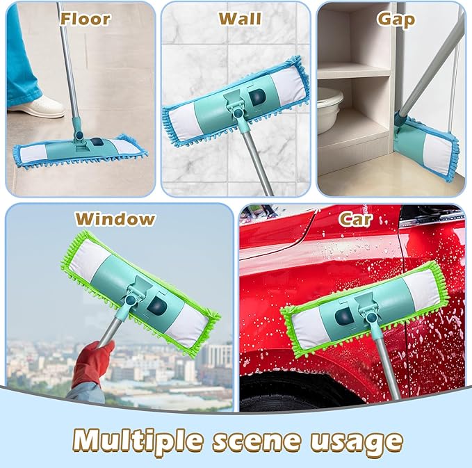4PCS 16'' Microfiber Dust Mop Pads Compatible with Leifheit 55210,Reusable Mop Refills,Replacent Wet Mopping Pad & Washable Dry Sweeping Cloths for Hardwood Floor/Tile/Marble Cleaning