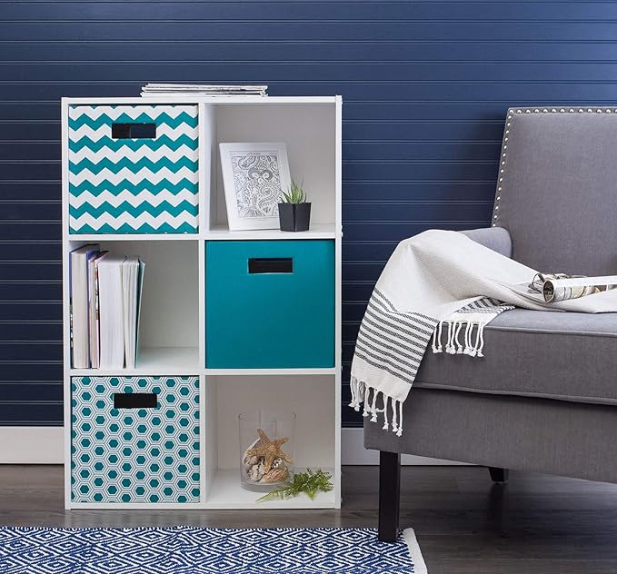 DII Poly-Cube Storage Collection Hard Sided, Collapsible Solid, Small, Teal