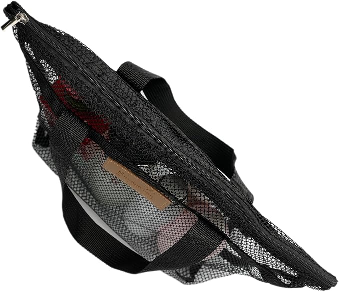 Mesh Shower Caddy Bag Portable Hanging Toiletry and Bath Organizer with Zipper for Travel, Gym, Camping, College Dorms, Beach