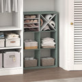 Furinno Cubic Closet Organizers and Storage, 6-Cube Closet Organizer, Open Shelf Closet Storage, Extra Thick Frame for Wardrobe, Bedroom, Living Room, Sage Green
