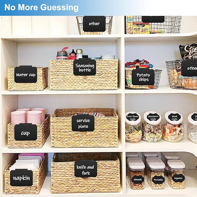 18Pcs Basket Labels for Storage Bins, Erasable Bin Basket Labels Clip On,Basket Tags for Fabric Cubes Wicker Laundry Organization