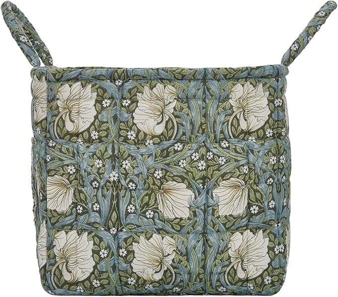 Boho Fabric Storage Basket, Large Capacity Laundry Basket, 12.2'' x 10.23'' x 10.23'' Collapsible Laundry Hamper with Easy Carry Handles (D Multi-Color 18, L)