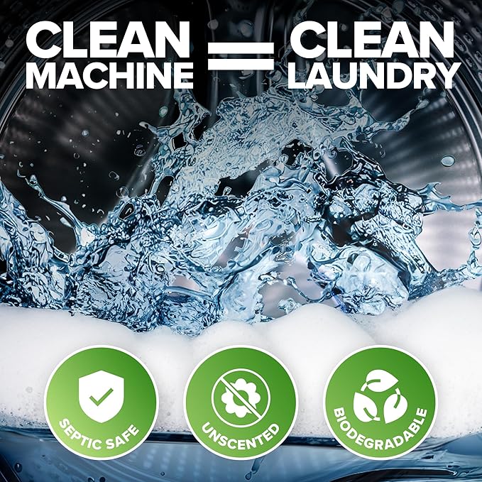Renuv® Heavy Duty Washing Machine Cleaner Descaler Tablets - for Front Load, Top Load Washer, HE (6 XL Tablets - 6 Months Supply)