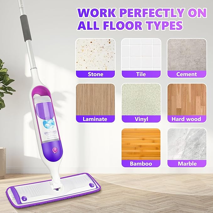 18 Pack Reusable Mop Pads Compatible with Swiffer PowerMop, Wood Floor Pads Microfiber Mop Replacement Refills Machine Washable for All Floor Surfaces