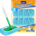 KEEPOW Wet Pads Refill for Swiffer Sweeper Mop and Sweep & Mop Deluxe - Dry Sweeping Cloths for Floor Mopping and Cleaning - Pet Heavy Duty Pads Refills, Upgraded Reusable (6 Pack)