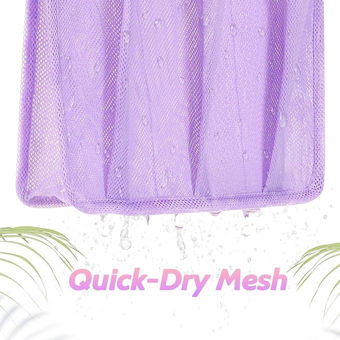 famichan Portable Mesh Shower Caddy, Gym Travel Camp Dorm Room Essentials for College Student Girl, Purple Bathroom Shower Bag