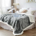 Waterproof Throw Blanket - Sherpa Fleece Reversible Cover, Soft Warm Leak-Proof Bed & Couch Protector for Kids, Pets & Everyday Spills (Velvet Gray/Cloud White, Throw 50x60