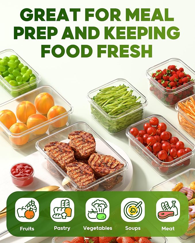 70 PCS Food Storage Containers with Lids(35 Containers & 35 Lids), BPA-Free Plastic Food Containers for Kitchen Storage, Leak Proof, Reusable Meal Prep Containers with Labels & Pen
