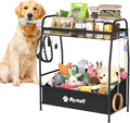 Large Dog Toy basket, Toy Box for Dogs, Pet Toys Bin Dog Metal Wire Basket for Toys, Food Storage, Storage Organizer Chest Storage, Toy Box for Living Room Area (Black)