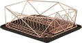 Kitchen Details Geode Deluxe Dish Drying Rack with Drain Board | Cutlery Basket | Utensil Holder | Iron Frame | Copper