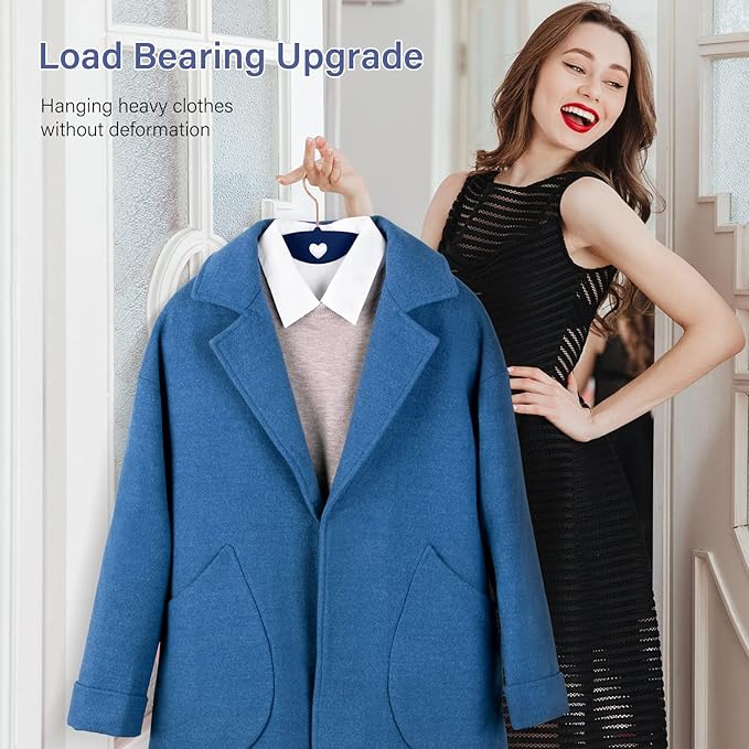 IEOKE Velvet Hangers 50 Pack: Felt Clothes Hangers Heavy Duty Shirt Sweater Hangers No Shoulder Bump Non Slip Slim Thin Coat Hangers for Closet - Blue