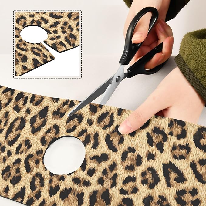 Kitchen Sink Splash Guard 1 PC 14.7 Inch Sink Faucet Mat Splash Guard for Bathroom Countertop Water Absorbent Foldable Cuttable Soft Washable Classical Leopard Print