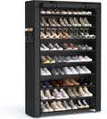 SONGMICS 10-Tier Shoe Rack, Shoe Storage Cabinet with Dustproof Cover, Free-Standing Shoe Storage Organizer for Closet, Entryway, Hold 40-50 Pairs of Shoes, for Sneakers, High Heels, Black URXJ36HV1