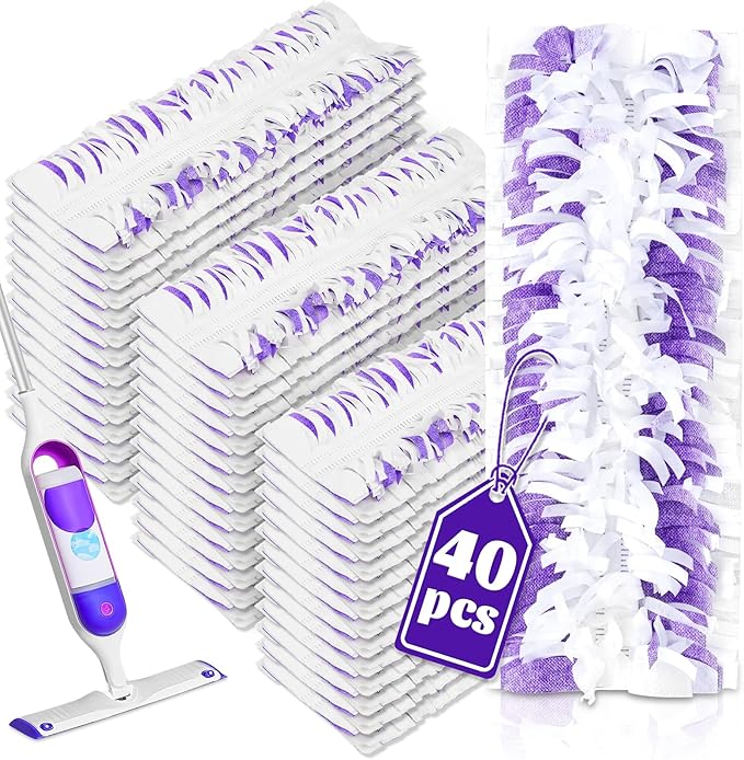40 Pack Disposable Mop Pads Compatible with Swiffer Power Mop Pads Replacement for Swiffer Power Mop Refills, Multi-Surface Mopping Pad Refills, Wet Pads Refill for Floor Cleaning