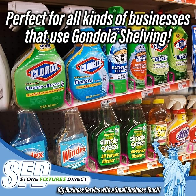 STORE FIXTURES DIRECT Adjustable Gondola Shelf Dividers - Retracting Item Organizer for Shelves 8" to 12" D - 50 Pack