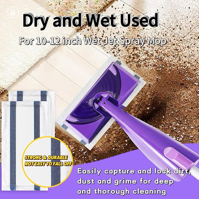 Disposable Mop Pad Refills，for Swiffer Wet Pads Refill Compatible for Swiffer WetJet Spray Mop, 4 Layers Thickened Extra Strong Dirt Locking and Water Absorbent, Powerful Stain Removal，30 Count