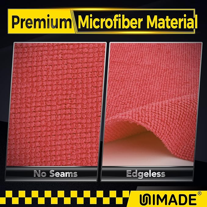 Shop Towel Rag, 200 Pack Reusable Rags Bulk Microfiber Cleaning Cloth Lint Free Towels for Car Kitchen Automotive Bar Mechanic Restaurant Garage, 11.5"x 11.5", Red