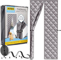 AUGO Thermal Door Curtain - Thermal Door Cover for Winter - Magnetic Thermal Insulated Door Curtain for Winter - Winter Door Insulation - Keeps Warm Air in & Cold Air Out - Home Winterizing Products