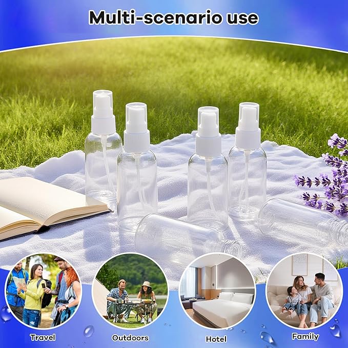 5 Pack Spray Bottle, 50ml Small Spray Bottle, Fine Mist Empty Travel Bottles, Reusable Plastic Mini Travel Bottle For Liquid Cosmetic for Personal Care, Cleaning