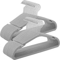 SONGMICS Kids Hangers 50 Pack, 14 x 8 Inches, Non-Slip Velvet Baby Hangers for Closet, Space-Saving, Wide Shoulder Notches, Dove Gray UCRF038G01
