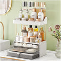 Strong 3 Drawers Bathroom Counter Organizer, 5 Tier Makeup Organizer, Versatile Perfume Organizer, Ideal for Bathroom Storage, Vanity, Large Skincare, Perfume, Present, Grey