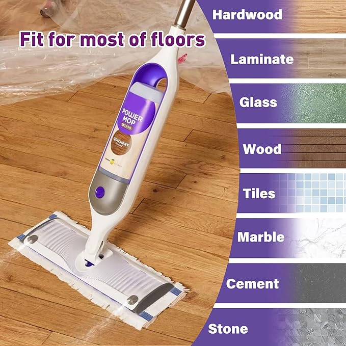 Funtin Power Mop Pads for Swiffer PowerMop, Unscented Disposable Mop Refills, Thickened Multi-Surface Replacement Mopping Pad, Dry & Wet Use for Floor Cleaning, 20 Packs