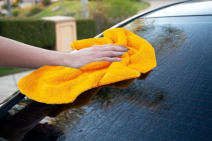 Detailer’s Preference Extra Absorbent Ultra Plush 500GSM Edgeless Microfiber Towels, Car Detailing & Home, Streak-Free, Lint-Free, Scratch-Free, Machine Washable & Reusable, 16x16 Inch, 6-Pack, Orange