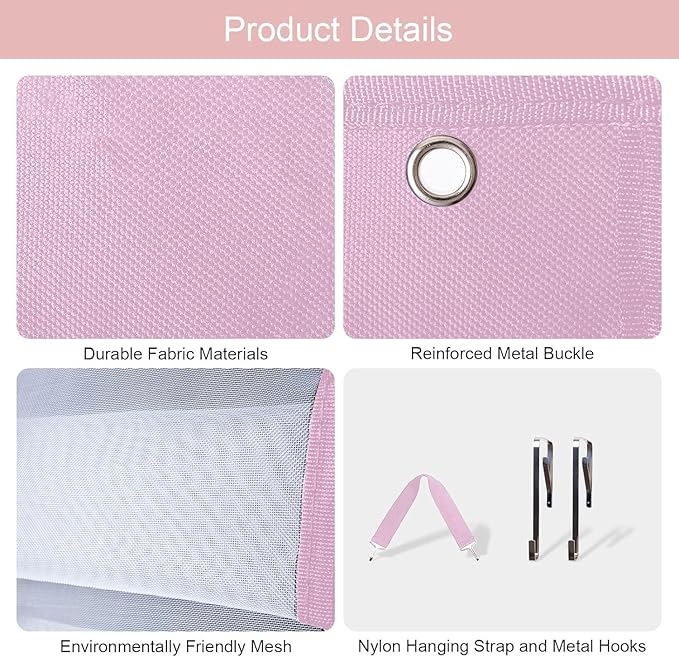 Legging Organizer Storage, T Shirt Organizer, Foldable Hanging Closet Organizer Storage with 16 Roll Independent Compartments for Yoga Pants, Tank Top, Towel, Underwear (Pink)