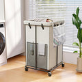 160L Laundry Basket with Wheels, Rolling Laundry Hamper with Removable Bag and Metal Frame for Dirty Clothes - Bedroom/Laundry Room/Bathroom Applicable （Large & Tall）