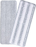 Oshang Flat Mop Head Refill, 13" X 4.9" Flat Mop Pads, Microfiber Mop Pads Flat Mop Replacement Heads (White and Grey)