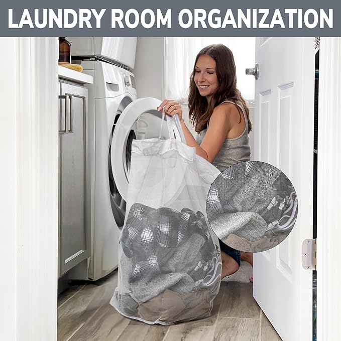 Goodpick Laundry Baskets 2-Pack, 75L Hamper with Wheels, Foldable Laundry Baskets with Removable Wash Bags, Rolling Laundry Hamper for Corner Dorm, Slim Laundry Basket, Grey&White