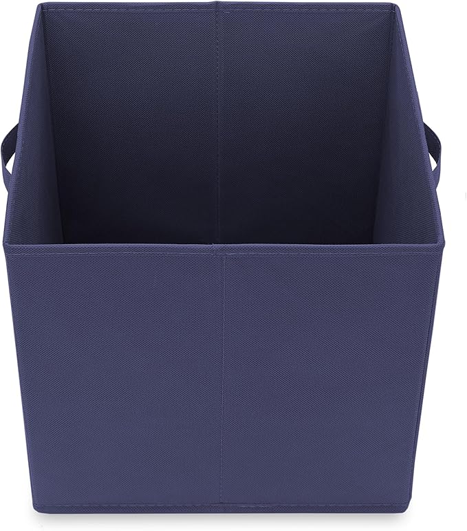 Casafield Set of 6 Collapsible Fabric Cube Storage Bins, Navy Blue - 13" Foldable Cloth Baskets for Shelves, Cubby Organizers & More