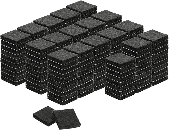 uxcell Felt Furniture Pads, 180Pcs 0.98" x 0.98" Adhesive Backed Felt Non-Slip Anti-Scratch Chair Leg Protectors for Protecting Hardwood Floor, Black