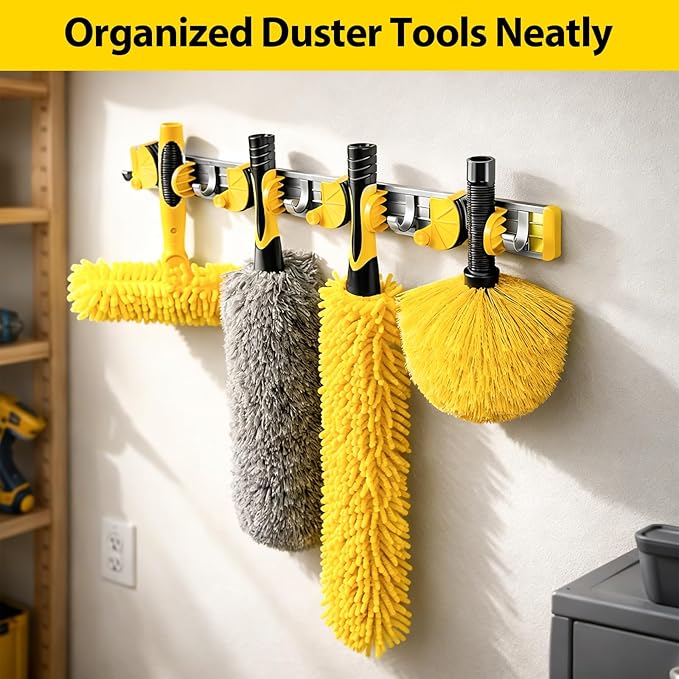 25 Foot High Ceiling Duster Kits with 5-18ft Heavy Duty Extension Pole, High Reach Duster for Cleaning,Microfiber Feather Duster,Cobweb Duster,Ceiling Fan Duster,Window Squeegee & Cleaner