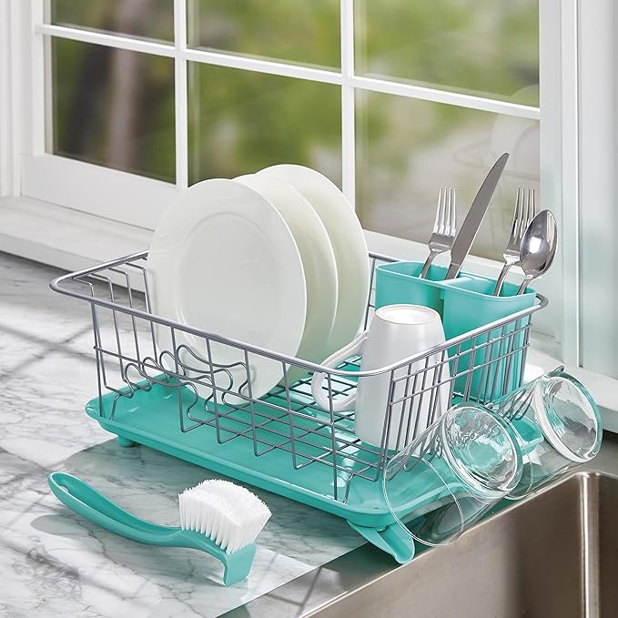 Farberware Classic Full Dishrack, 3-Piece, Aqua