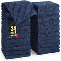 Homaxy 24 Pack Kitchen Dish Cloths (10 x 10 Inches, Navy Blue), Super Soft and Absorbent Coral Velvet Dish Towels, Nonstick Oil Fast Drying Microfiber Cleaning Cloth, No Lint Household Dishcloths