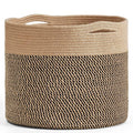 Goodpick Large Cotton Rope Basket 15.8"x15.8"x13.8" Wicker Basket for Blankets, Toy Storage for Living Room, Jute
