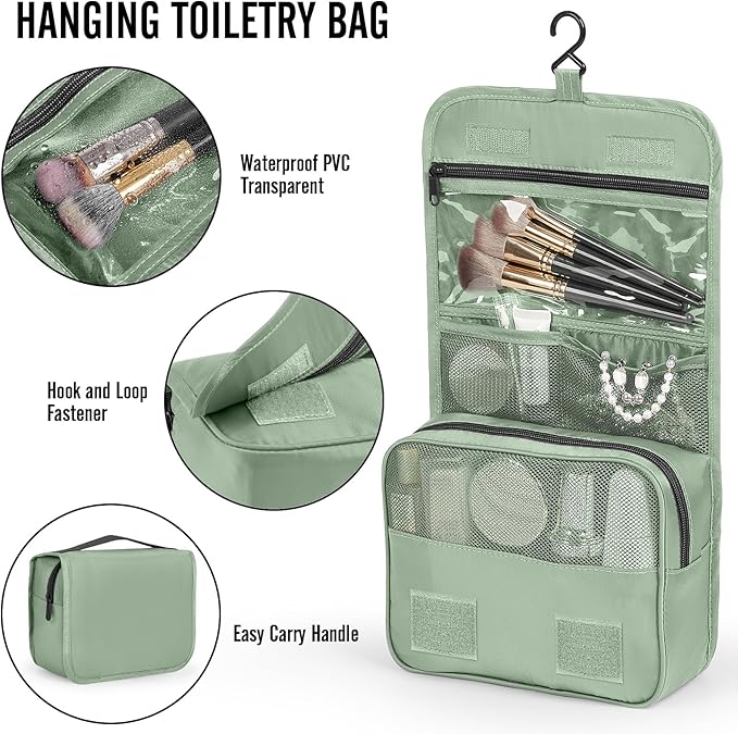 Veken 10 Set Packing Cubes for Travel Essential, Suitcase Organizer Bags in 4 Sizes, Carry-On Luggage Accessories with Large Laundry & Hanging Toiletry Bag, Must-Have for Airplane, Road Trip & Camping