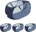 NarangOrnt 4 Pcs pop up laundry hamper Sturdy Large Capacity collapsible laundry basket,Laundry Room,Toy storage,Versatile Use-Home,Camping,Dorm,Hotel,Travel(Navy Blue)