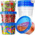6 Pack-17oz Freezer Storage Containers, Plastic Food Storage Containers with Twist Top Lids, BPA Free and Reusable Soup Containers with Lid, Microwave and Dishwasher Safe