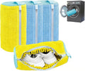Shoe Washing Machine Bag, 4-Pack Reusable Laundry Shoe Bags for Washer & Dryer, 360° Deep Cleaning Mesh Bags with Self-Locking Zipper for All Shoes Types Including Sneakers (2 Blue & 2 Yellow)
