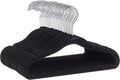 Amazon Basics Kids Velvet, Non-Slip Clothes Hangers for Infant and Toddler, 11.6 in (for baby clothes), Pack of 50, Black