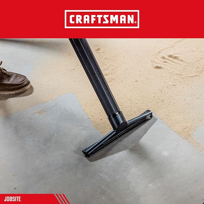 CRAFTSMAN CMXZVBE38727 2-1/2 in. Dry Nozzle Wet Dry Vac Attachment, Industrial-Grade 14 inch Wide Shop Vacuum Accessory for Hard Surface Cleaning, Fits 2-1/2 in. Hose Diameter